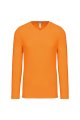 Heren T-shirt lange mouw V Hals Kariban K358 ORANGE